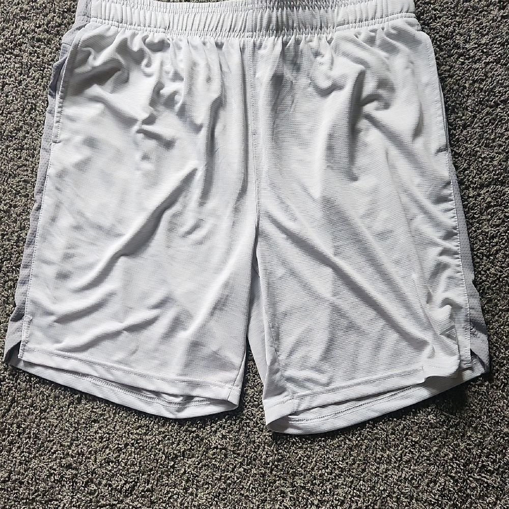 White Athletic Shorts with Elastic Waistband